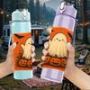 1PC Pumpkin Ghost Orange Print 750ml Color Plastic Sports Water Bottle Leakproof Flip Straw Lid Suitable for Sports Office Home Use