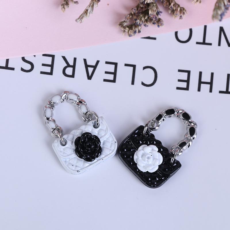 Fashion Leather Miniature Bag For 1/6 1/12 BJD Doll Clothes Accessories Dollhouse Mini Metal Chain Bag Purse Shopping Handbag