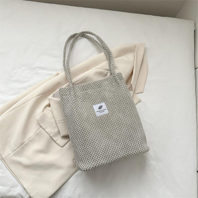 2025 spring new tote extra large bag versatile fashion letter shoulder handbag bag trendy retro solid color hand carry