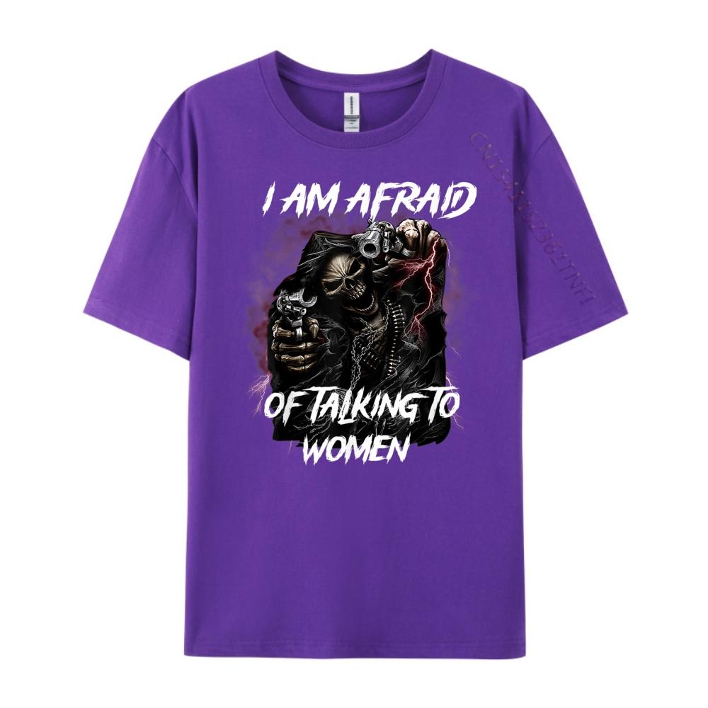 Im Afraid Of Women Shirt Men Skeleton Funny Mens Clothing 2025 Autumn Men Clothes Hip Hop