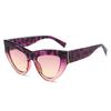 Retro Splicing Contrasting Color Cat Eye Sunglasses Fashion Plain Sunglasses Large Frame Decoration