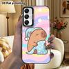 Phone Case: 2D Flat Samsung Galaxy A34 A35 M05 M06 S20 S22 S21 FE Plus 5G Protective Case, Couples Style, Pajama Capybara, Christmas and Halloween Gif
