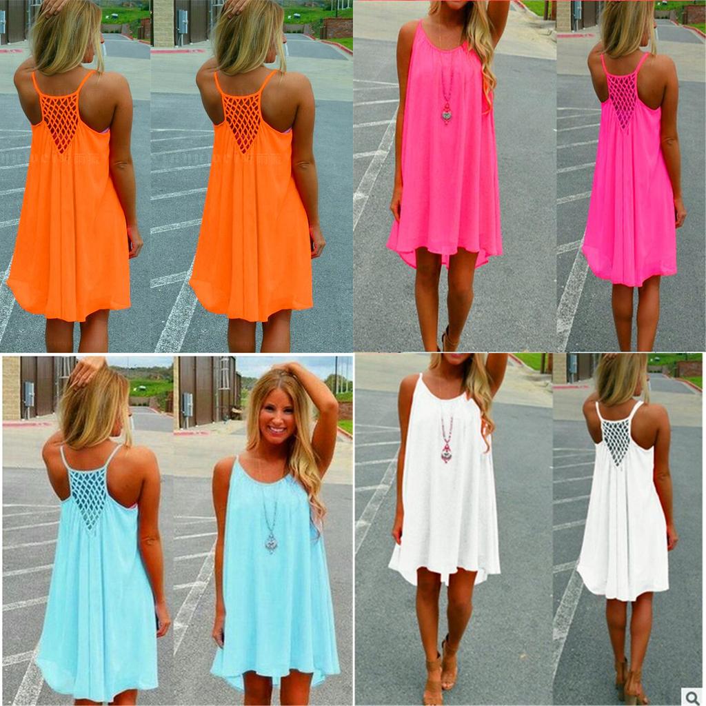 Women's Elegant Summer Beach Wear Bikini Cover Up Boho Swimwear Swing Sun Dress
