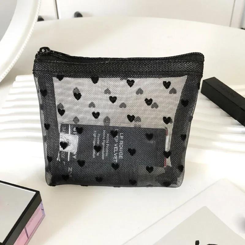 1PCS Transparent Toiletry Wash Bags Mesh Makeup Case Organizer Storage Pouch Casual Make Up Women Neceser Travel Cosmetic Bag