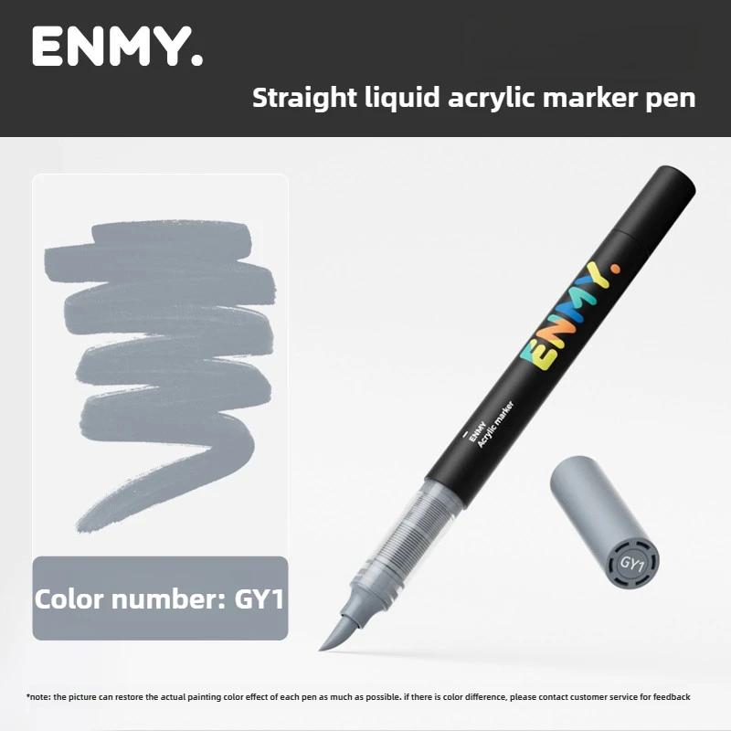 1 Pieza ENMY 60 Colores Marcadores Acrílicos Líquidos Directos Mezclables Punta Suave No Transparentes Marcadores de Arte Material Escolar Papelería
