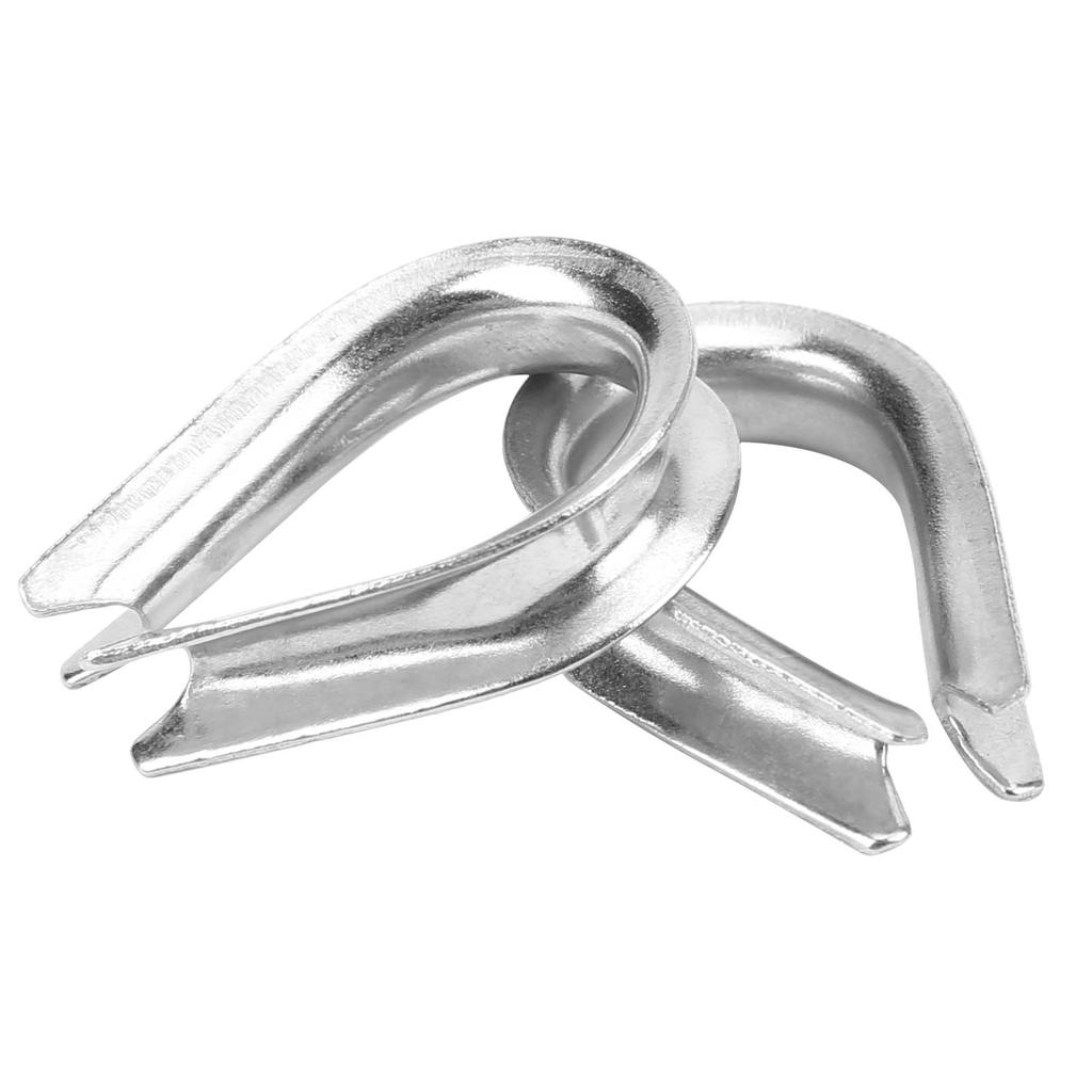 50Pcs U Type Clamps 304 Stainless Steel Wire Rope Clips Protection Heart Ring Kits Universal M4