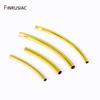 14/18k Gold Plated Brass Smooth Long Curve Tube Spacer Beads,20/30mm Tube Beads Connectors For DIY Jewelry Making Accessories