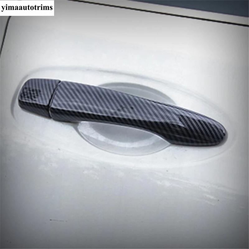 Door Handle / Rearview Mirror Cap Shell Cover Trim For Nissan Navara NP300 / Terra 2017 -  Chrome / Carbon Fiber Accessories
