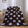 Braun Blaue Punkte Flanelldecke Warm Weich Halloween Weihnachten Sofa Warm Gemütlich Dekorative Deko Geschenk für Alle Jahreszeiten