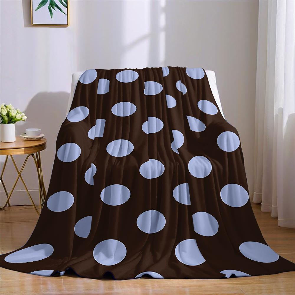 Braun Blaue Punkte Flanelldecke Warm Weich Halloween Weihnachten Sofa Warm Gemütlich Dekorative Deko Geschenk für Alle Jahreszeiten