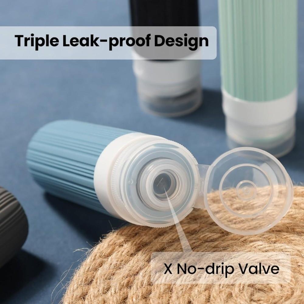 4pcs/set 90ml Squeeze Liquid Bottle Kit Empty Portable Lotion Container  Outdoor