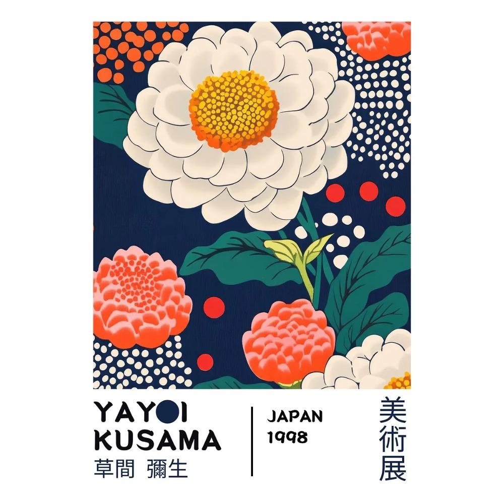 Japanese Famous Artist Yayoi Kusama Polka Dot Poster Exhibition Abstract Prints Canvas Painting Wall Art Picture Home Room Decor