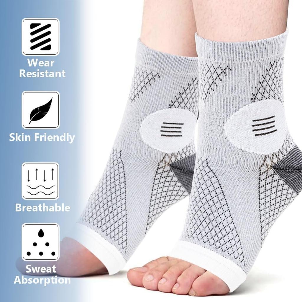 1 Pair Neuropathy Socks for Women Men, Plantar Fasciitis Sock Neuropathy Pain Relief Socks for Feet, Ankle Compression Socks