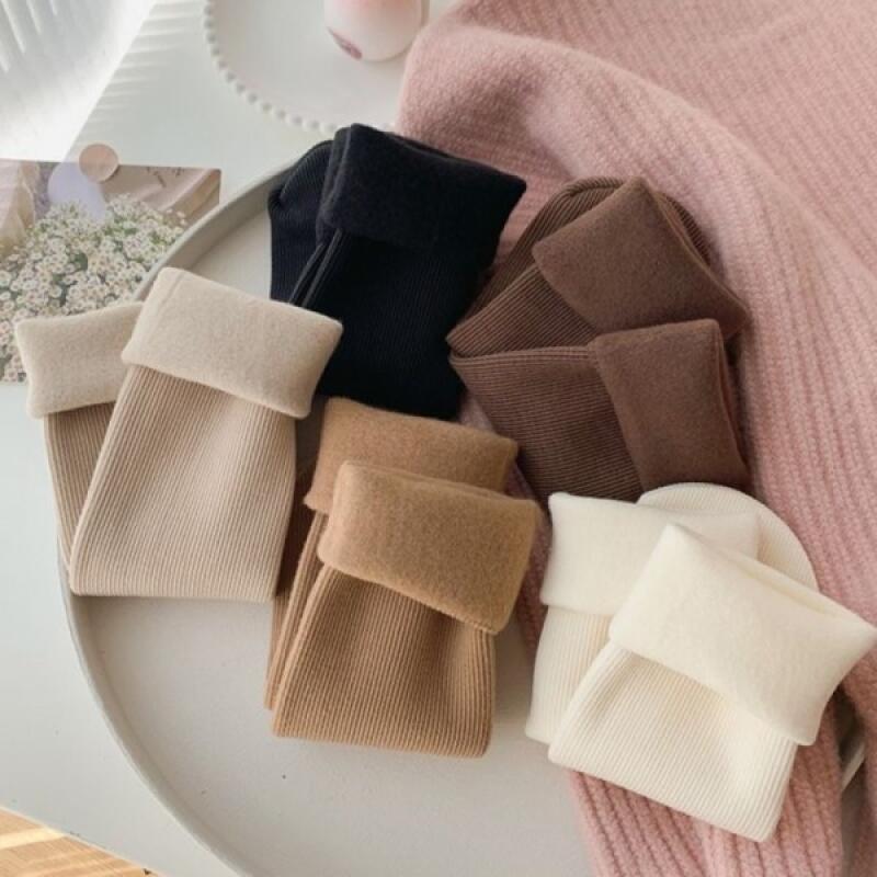 Women s Winter Fleece Warm Mid-Calf Socks ivory