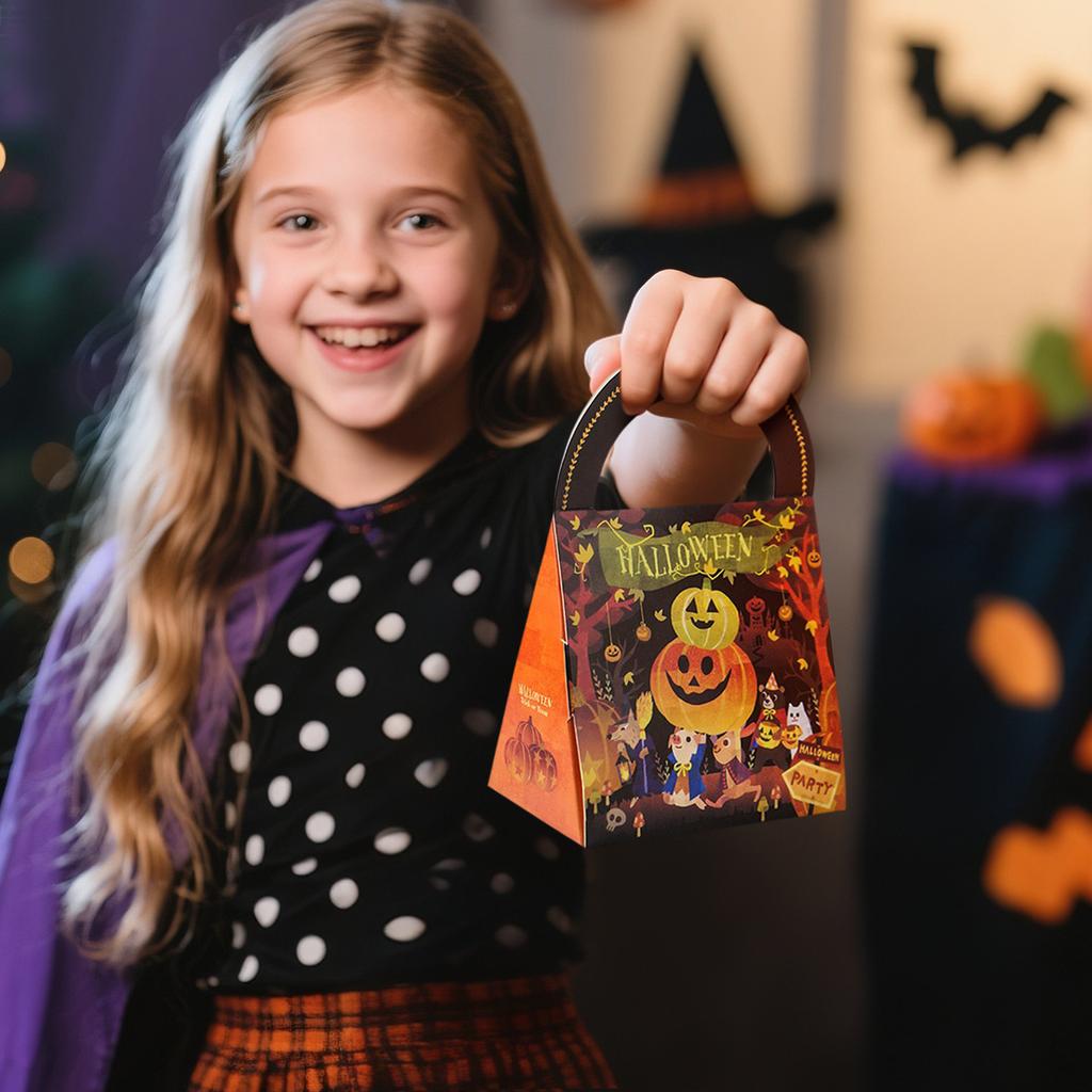 Halloween Candy Bag Party Gift 5pcs Non Woven Halloween Tote Gift Bag For Kids Trick Or Bag, Reusable Candy Bag, Halloween Party Supplies