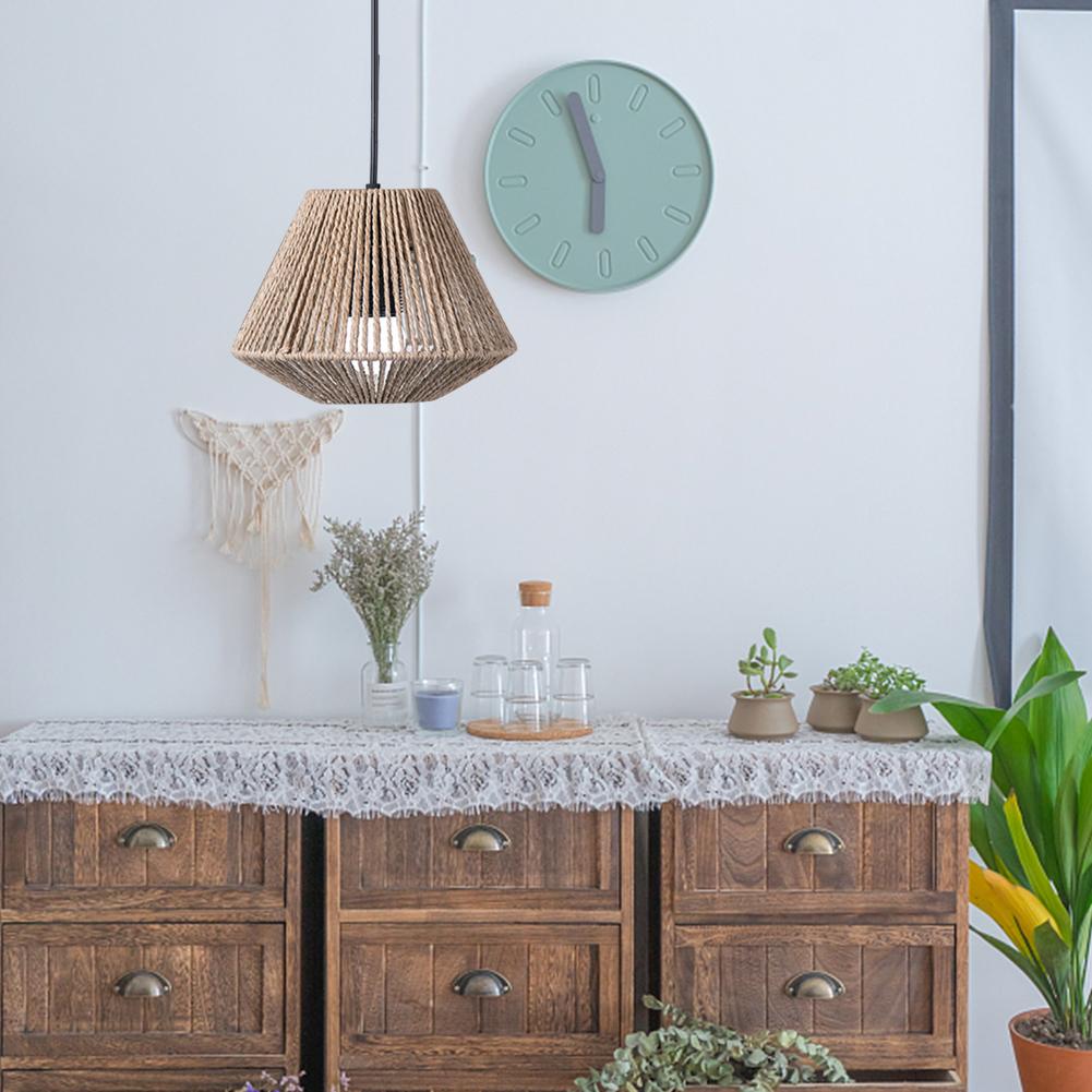 Woven Paper Rope Lamp Shade for Table Lamp Ceiling Fan Light Bulb Cover for Floor Light Lampshade for Bedroom Living Room Decor