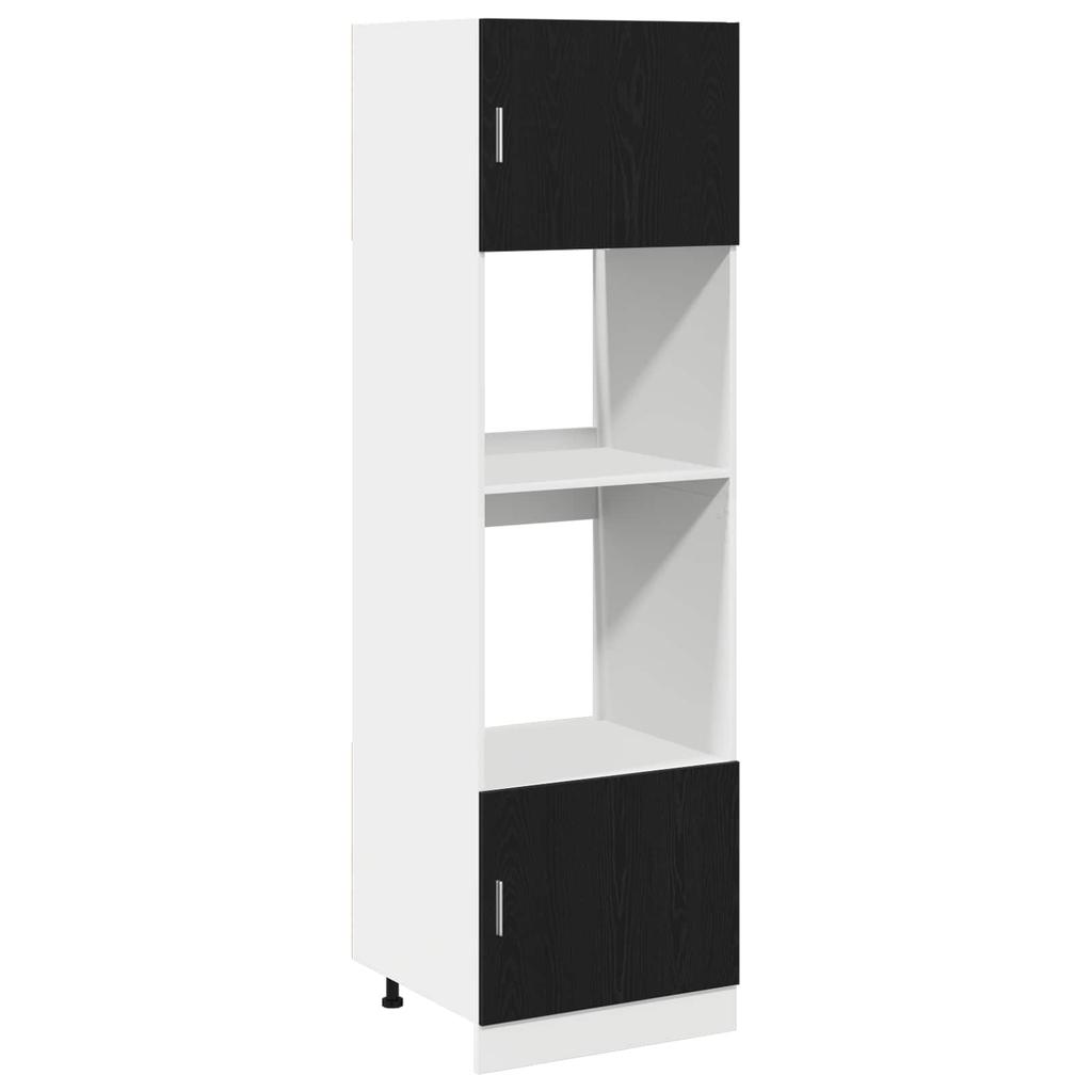 Hanging Cabinet with Shelf Black Oak Effect 60 x 57 x 207 cm