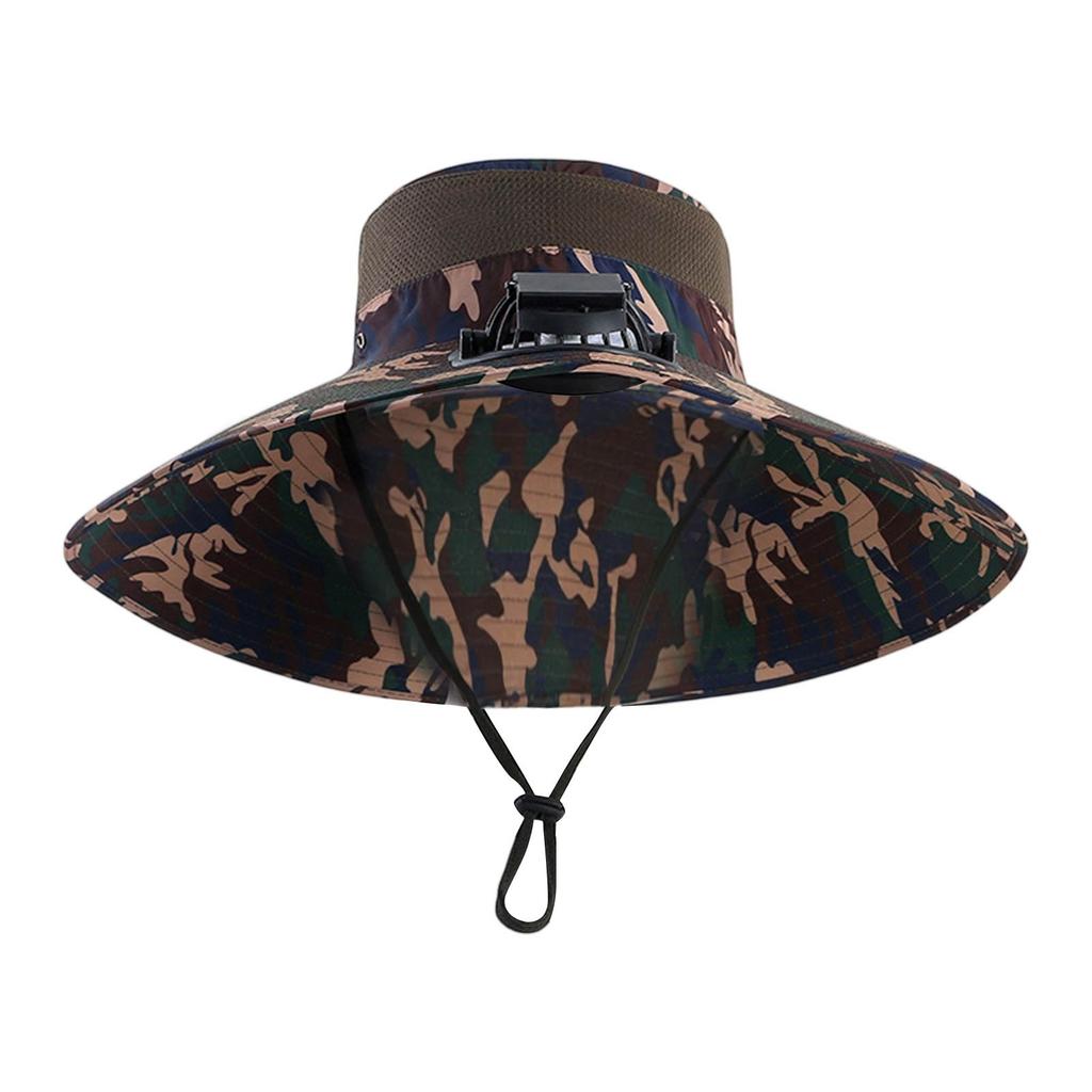 Venkovní horolezecký rybářský sluneční klobouk s velkým solárním ventilátorem