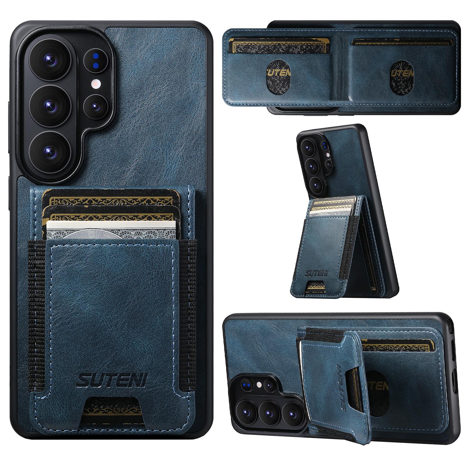 

Card Holder Faux Leather Kickstand SUTENI Luxury Phone Case Feel For Samsung Galaxy S26 Ultra S25 Plus S24 S23 S22 Note20 Ultra Galaxy S25 Ultra синій