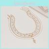 Bohemian Faux Pearl Necklace With Zircon Snake Pendant For Women