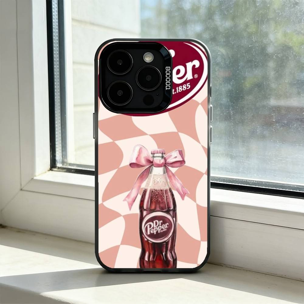 

C-Cherry Drink Dr Pepper Phone Case For iPhone 17,16,15,14,13,12,11 Plus,Pro Max,XS,Colorful Silver Black Cover iPhone15pro