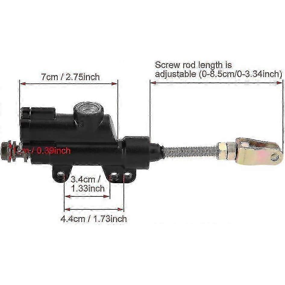 Rear Brake Master Cylinder, Universal Pit Bike Rear Brake Master Cylinder Motorcycle Hydraulic Master Cylinder For Motorbike Atv Dirt Bike - JA