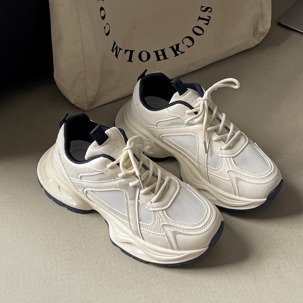 Queen Fan Retro Heightened Platform Dad Shoes Women's 2025 New Summer with Skirt Soft-soled Sneakers