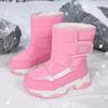 Girls' Long Snow Boots with Fleece and Thick Cotton Boots