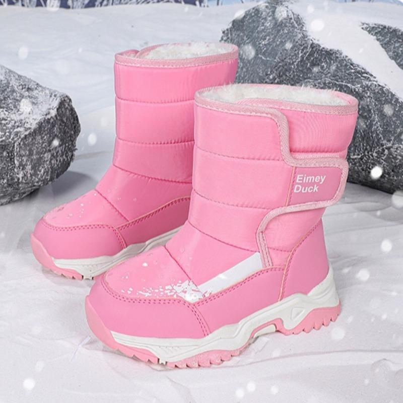 Girls' Long Snow Boots with Fleece and Thick Cotton Boots