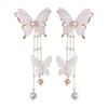 Lace Pearl Diamond Pearl Earrings Super Fairy Butterfly Fringed Stud Earrings Pendant