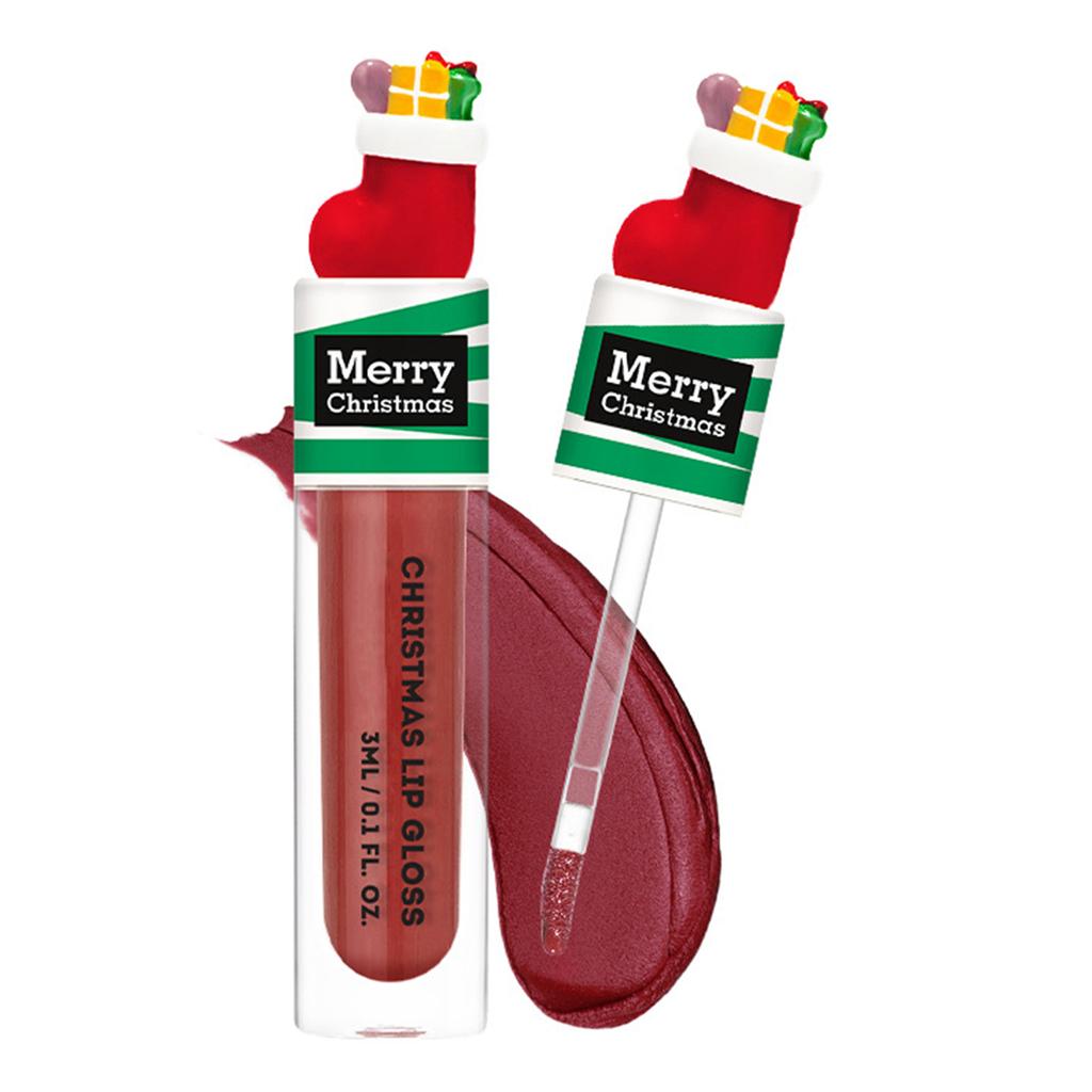 Single Piece Christmas Lipstick Set Liquid Lip Gloss for Women Girls Holiday Party Makeup Gifts Stocking Stuffers Small Present