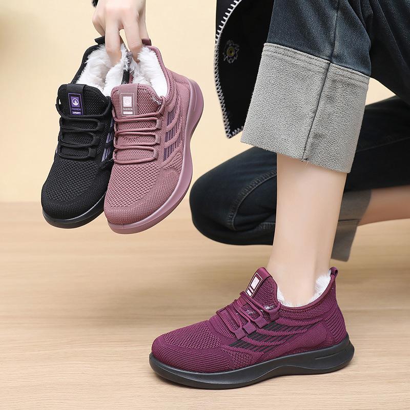 Neue Plus samt verdicken frauen sport schuhe mode lässig warme schuhe rutschfeste und stoßdämpfende winter laufschuhe