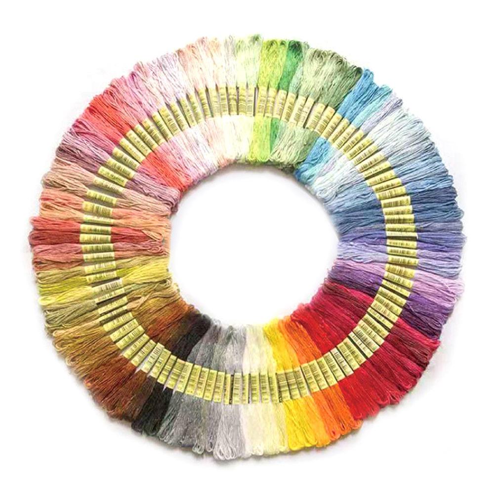 New 24/100/50/100 Cross Stitch Threads 8 Meters/6 Strands Cotton Embroidery Thread Multicolor DIY Sewing Skeins