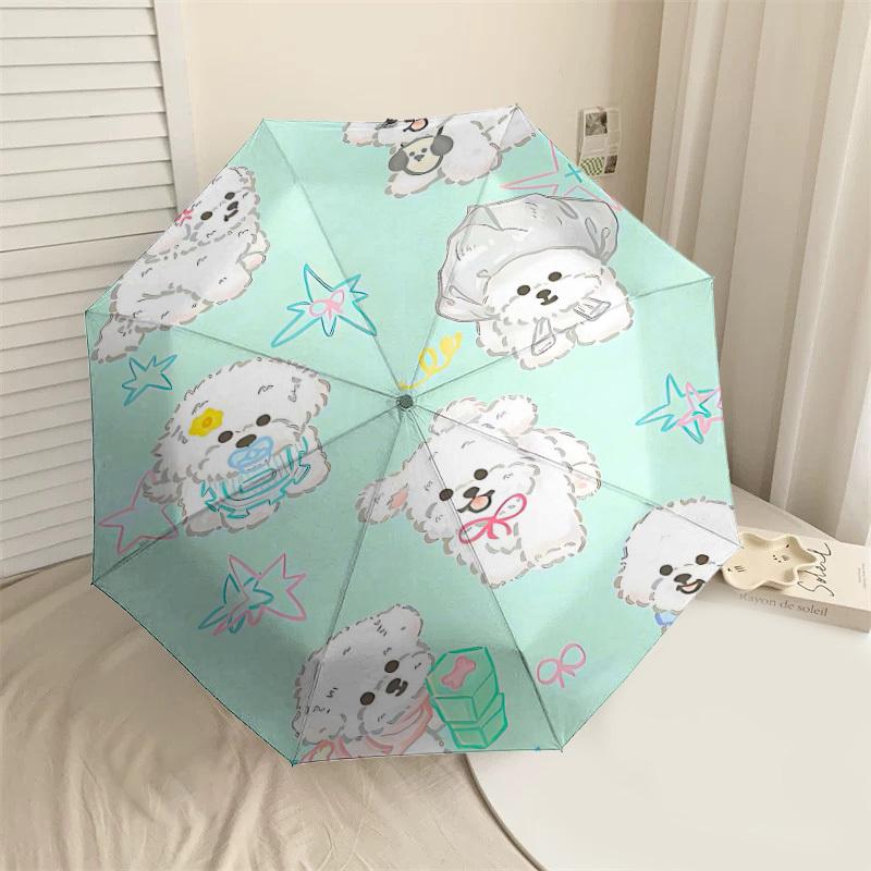 

1PC Bichon Frise Star Umbrella-8-Rib Reinforced, Automatic Open, Lightweight & Durable, Fashion Accessory for Outdoor-L0395