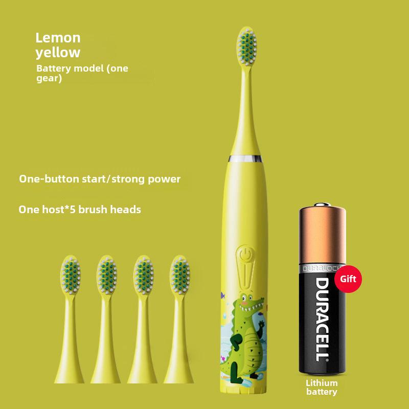 Waterproof Ultrasonic Kids' Electric Toothbrush - Cute Cartoon Design, Soft Bristles, IP7 Rated, Perfect Gift