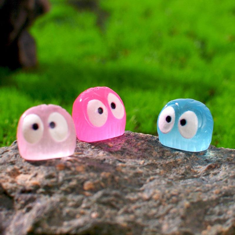 32Pcs Micro Landscape Cute Night Owl Moss Succulent Small Ornament Miniature Cartoon Black Crystal Ball Accessories