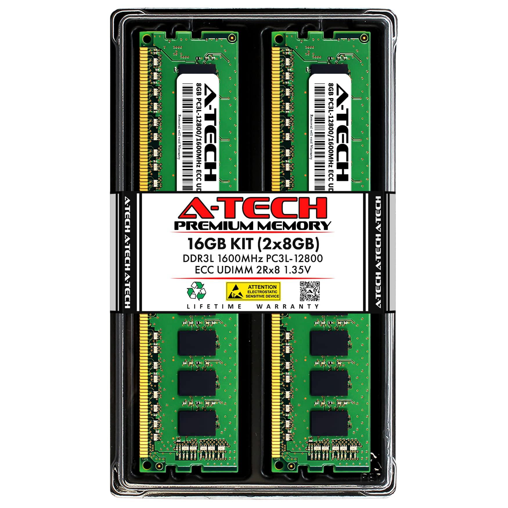 

Server 16GB Kit x 2Rx8 DDR3 1600MHz ECC Unbuffered UDIMM 240 Pin Dual Rank DIMM Workstation Server Memory RAM Upgrade Stick Module Enterprise A-Tech