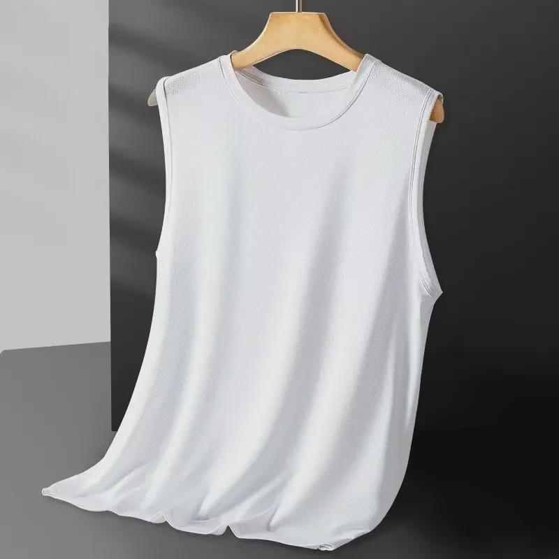 Trendy Men's Solid Color Round Neck Summer Pullover Vest