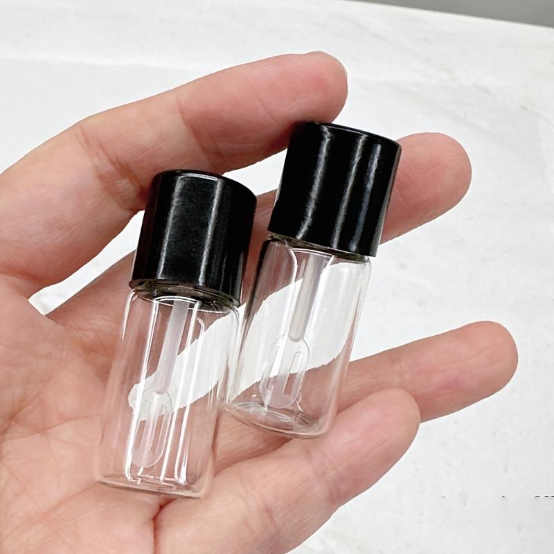 2Pcs Mini Glass Travel Bottle with Screw Cap Refillable Portable Cosmetic Container