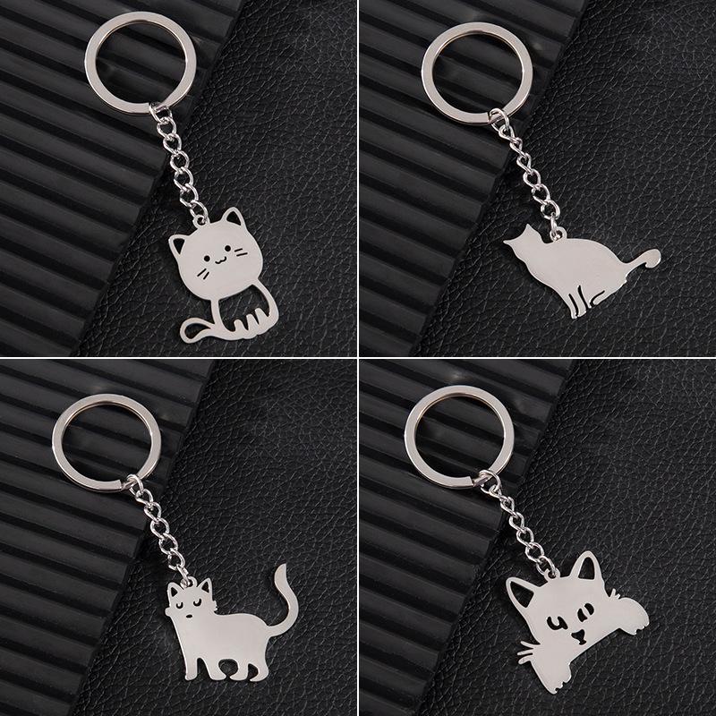Cartoon Animal Cat Keychain: Cute, Bright Surface Pendant