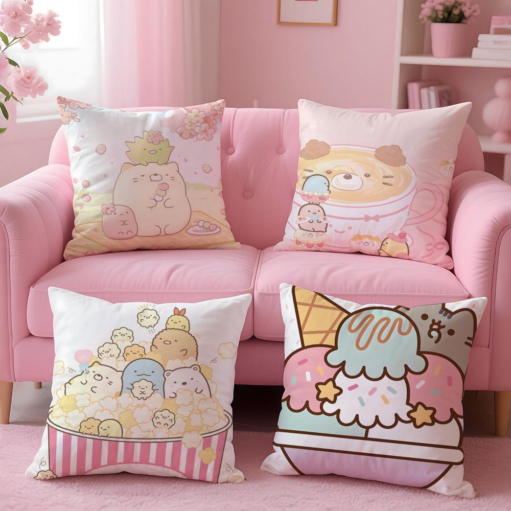 S-Sumikko Gurashi Cushion Cover Pillow Case Soft Friendly Fabric & Concealed Zipper