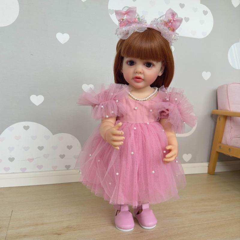 Lifelike 55cm Full Silicone Body Reborn Baby Doll Betty So Truly Like Toddler Baby Dolls for Girls Straight Leg Standing Reborn Boneca Menina Kid Gift