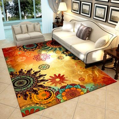 Alfombra Retro Nórdica Estilo Persa Patrón Étnico Felpudo para Sala de Estar Zona de Sofá Mesa de Café Fácil de Limpiar Decoración del Hogar