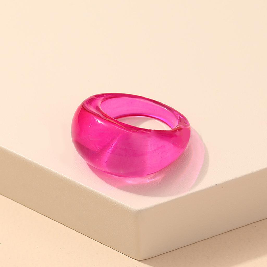 Neue Koreanische Bunte Acrylringe Vintage Runde Ringe Für Damen Großer Kpop Fingerring Für Mädchen Punk Harzring Modeschmuck