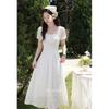 Elegant French Style A-line Short-Sleeve Midi Dress