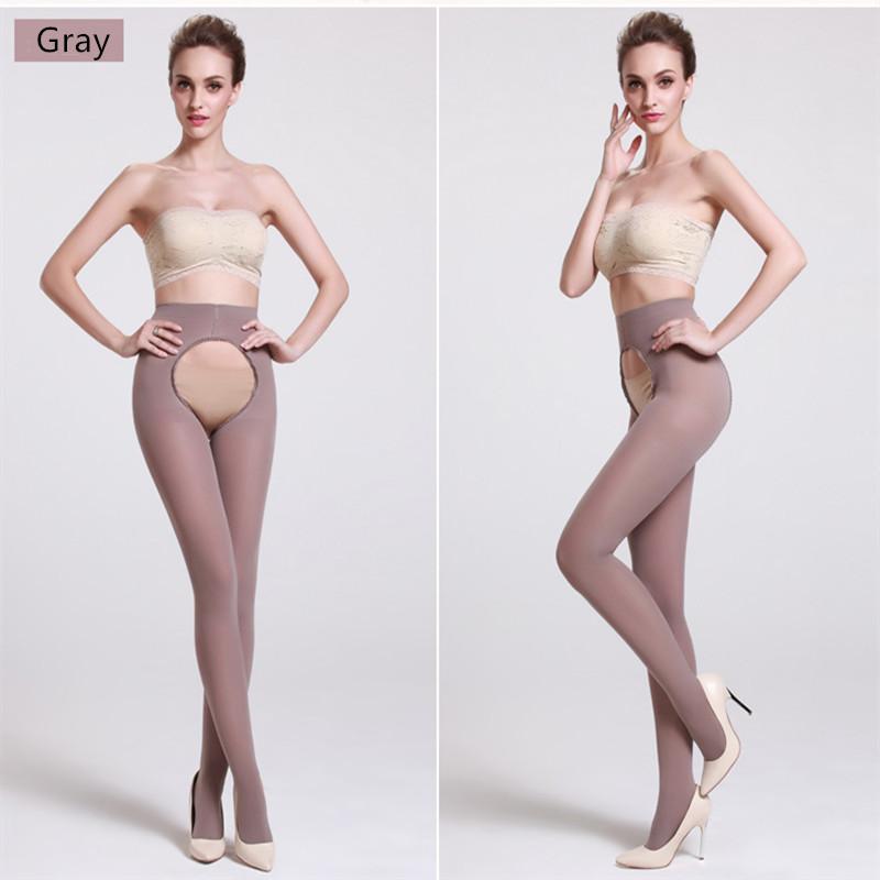

Sexy Women Tights Plus Size Open Crotch 120D Autumn Winter Warm Pantyhose High Waist Female Stretchy Slim Large Size Women Tight M(40-60KG)