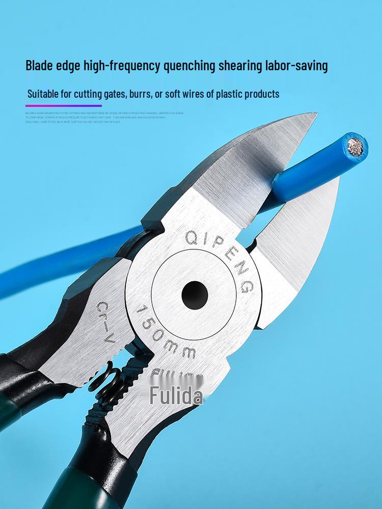 6-Inch Industrial Diagonal Cutting Pliers for Electronics and Models - Offset Jaw Design