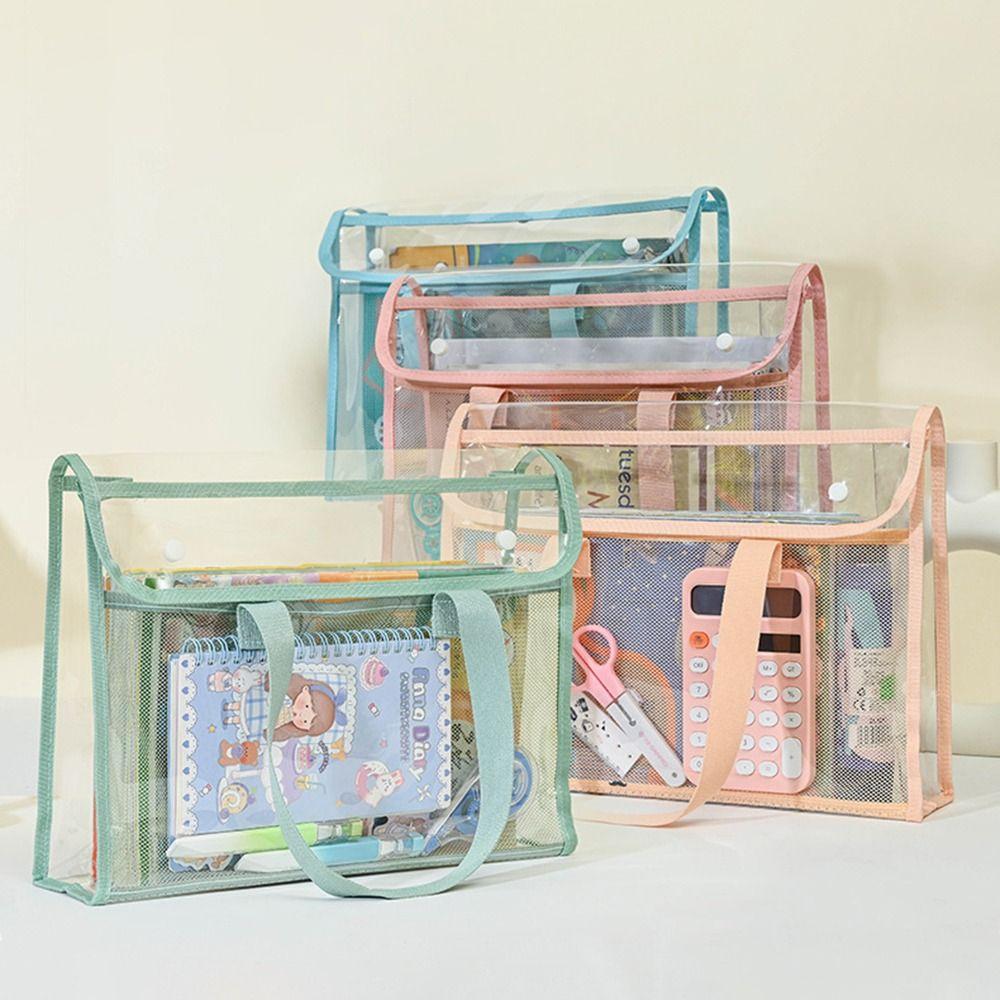 Mesh Test Paper Storage Bag Multifunctional Tutoring Bag Student Tote Bags  School Office Supplies