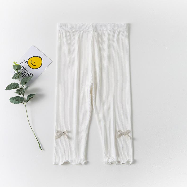 Girls' Summer Thin Capris: Casual Korean-Style Mid-Length Pants for Baby Girls and Kids