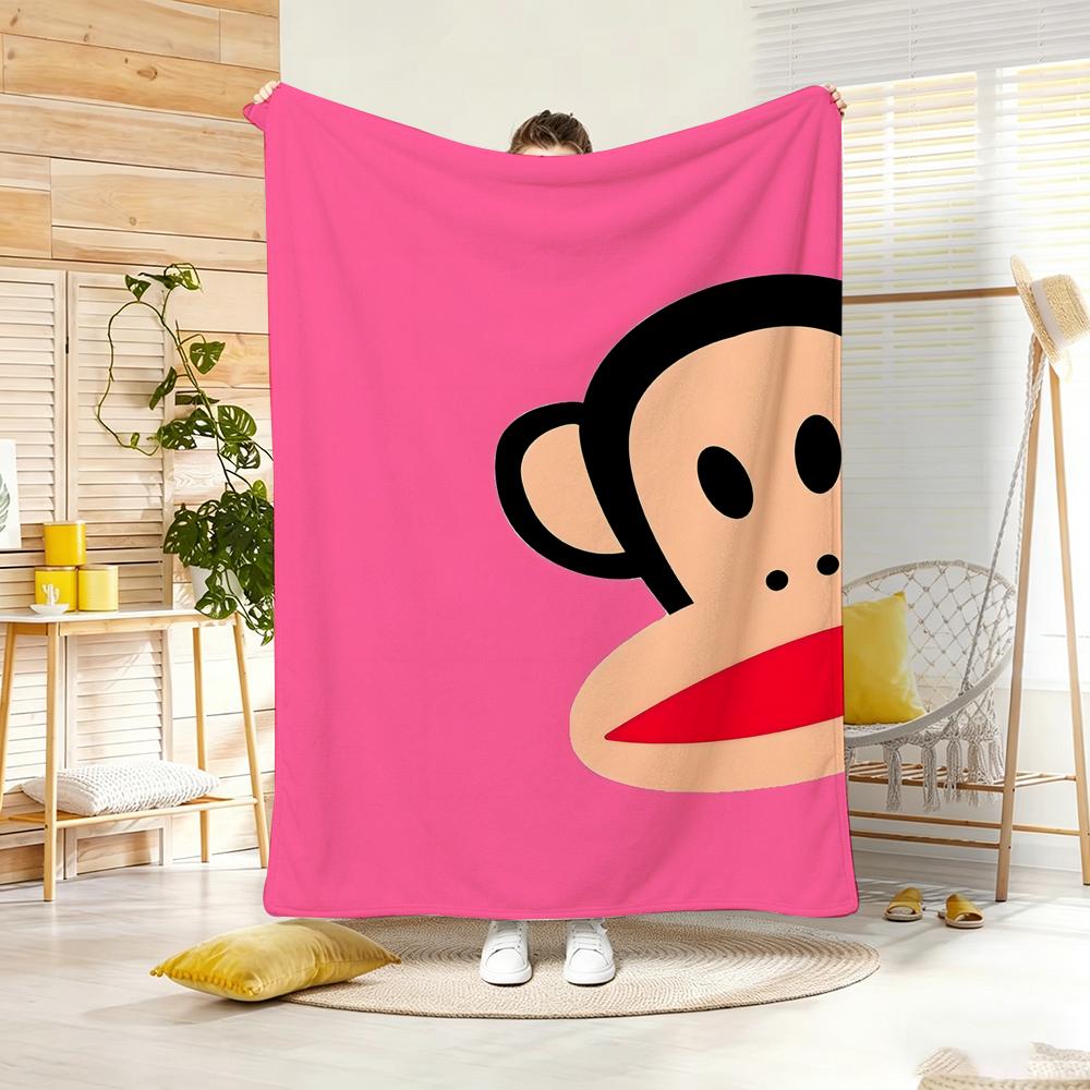 Art Illustration P-Paul Frank Throw Lightweight 240g Flannel Blanket Soft Skin-friendly for Summer Cooling